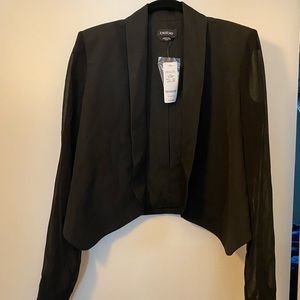 New! Black BeBe Blazer with mesh sleeves XS
